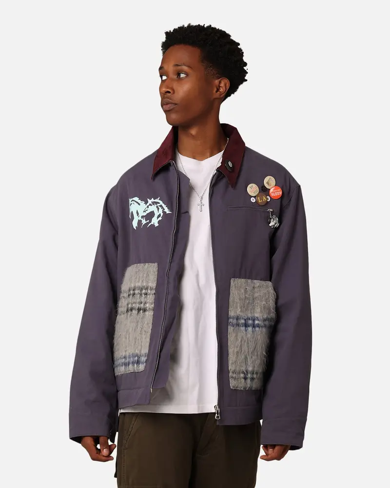 Lifted Anchors "Relly" Mohair Work Jacket Navy/Mohair 1