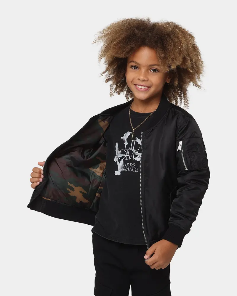 Lil Homme Kid's C-47 Bomber Jacket Black 1