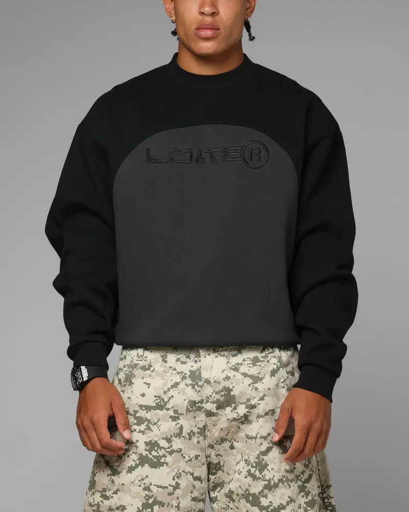 Loiter 4K Panel Crewneck Black 1