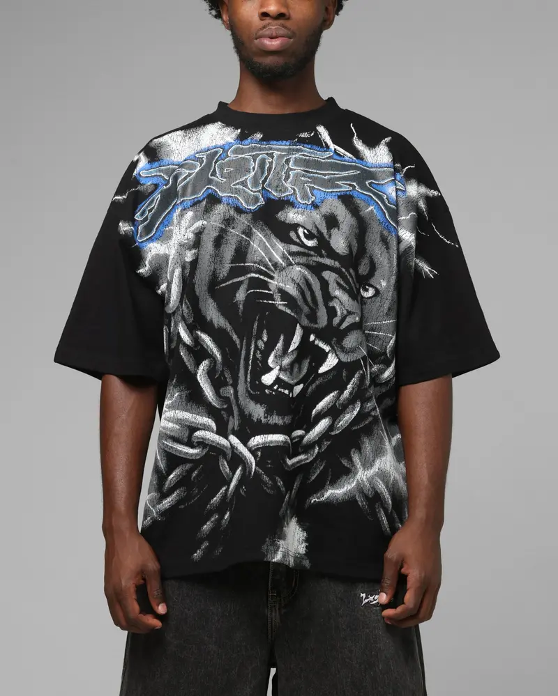 Loiter Airbrush Panther T-Shirt Black 1