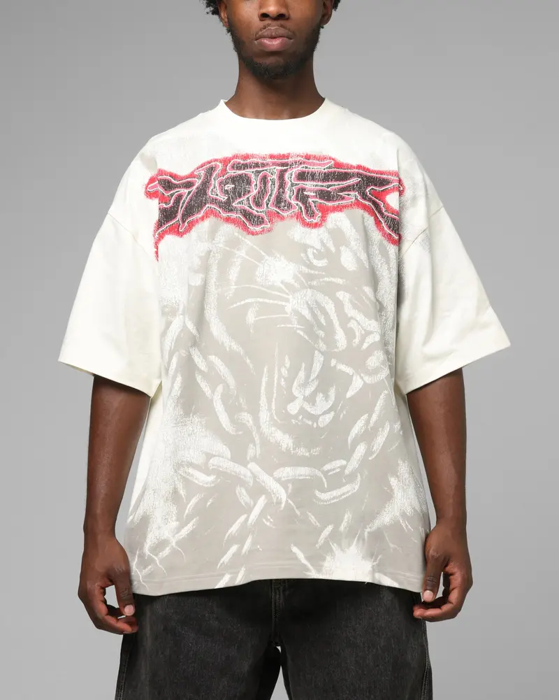 Loiter Airbrush Panther T-Shirt White 1