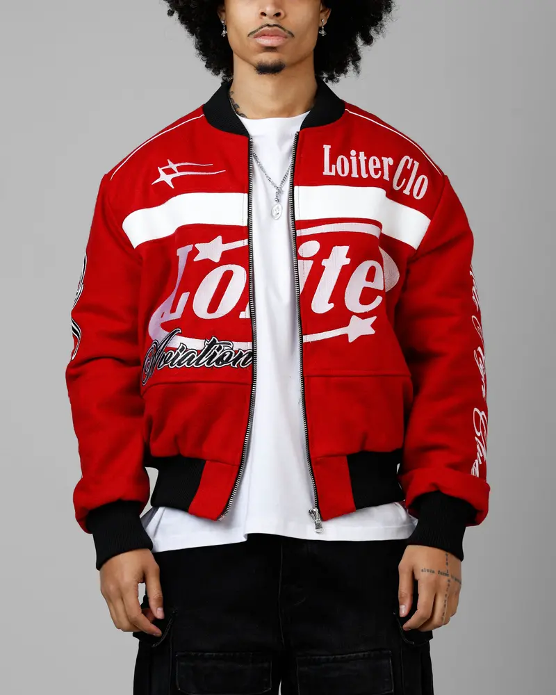 Loiter Aviation Bomber Jacket Red/Black 1