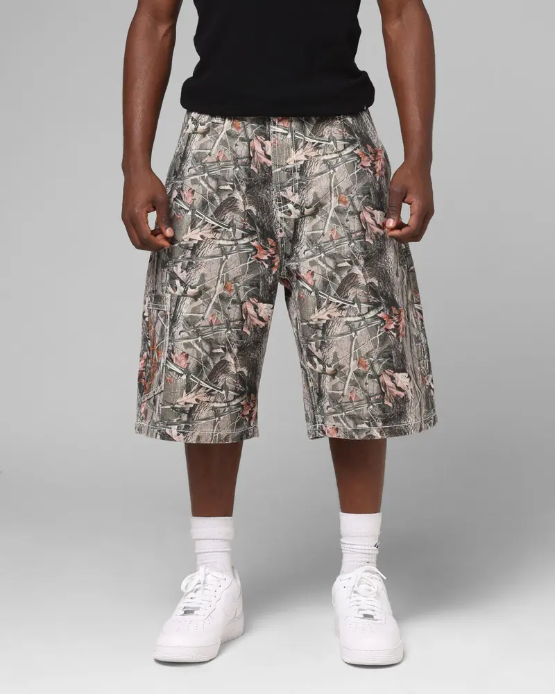 Loiter Biker Jorts Real Tree Camo 1