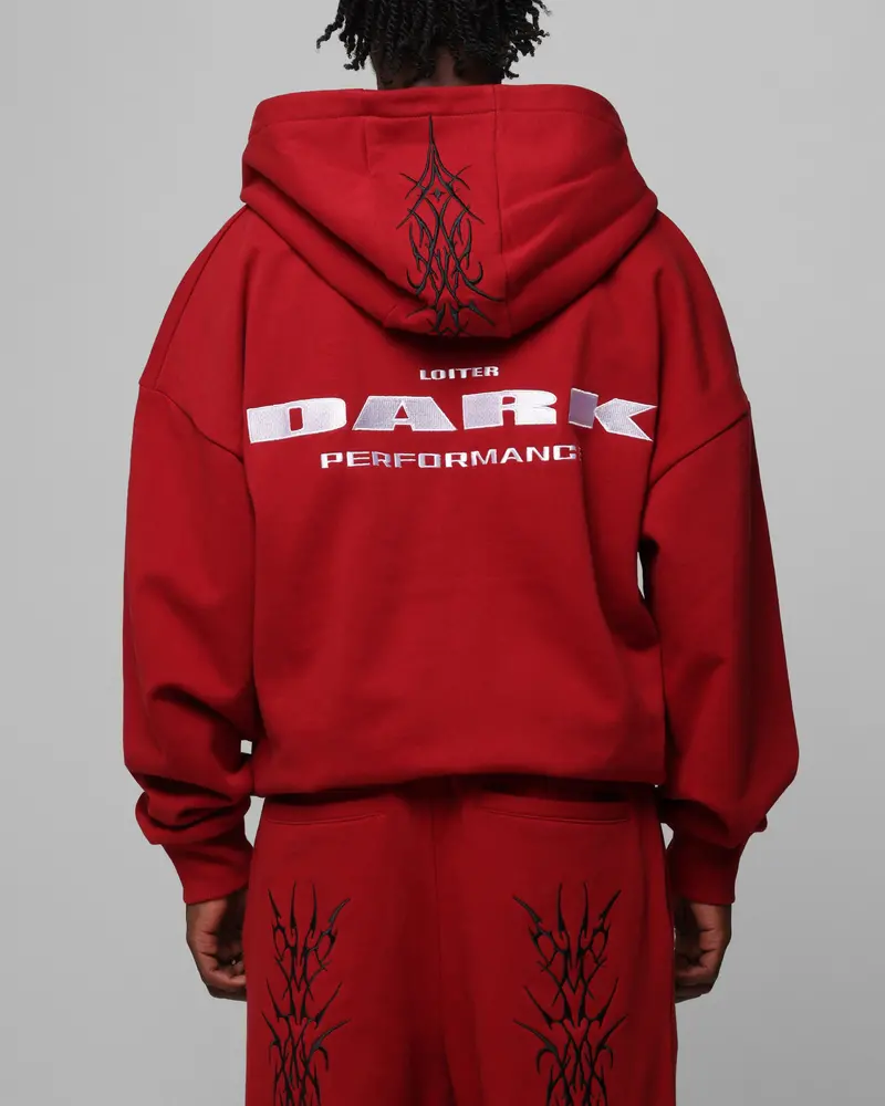 Loiter Blood Born Zip Hoodie Burgandy 2