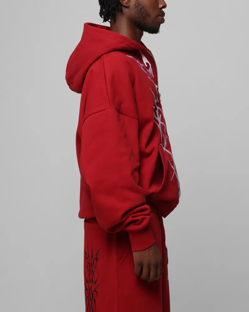 Loiter Blood Born Zip Hoodie Burgandy 5