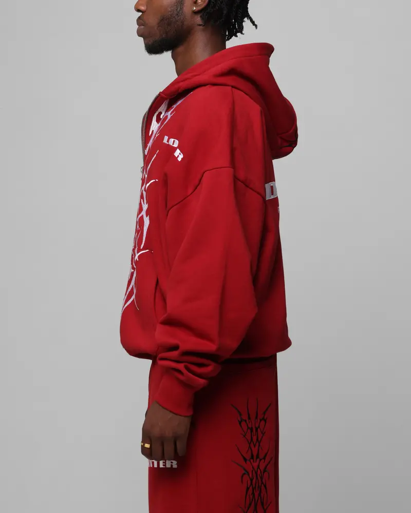 Loiter Blood Born Zip Hoodie Burgandy 6