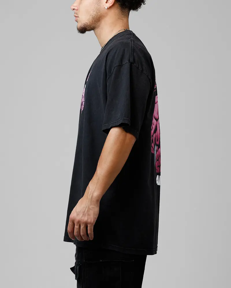 Loiter Brain Rot Vintage T-Shirt Black Acidwash 5