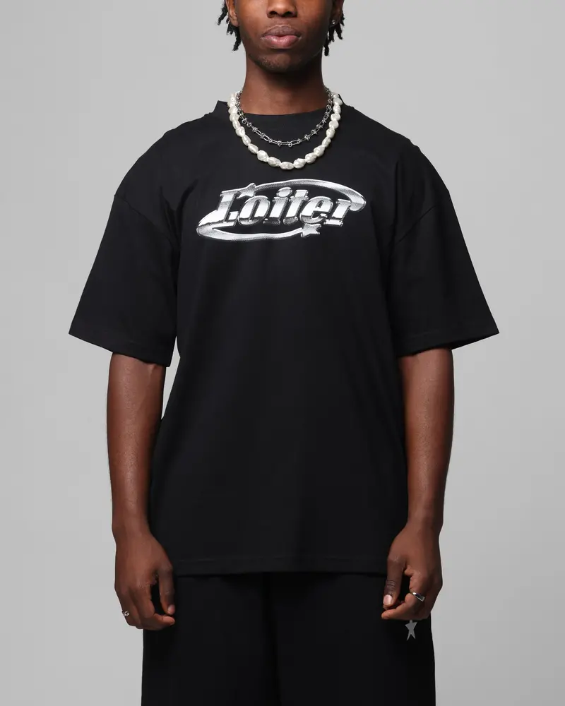 Loiter Chrome Logo T-Shirt Black 1