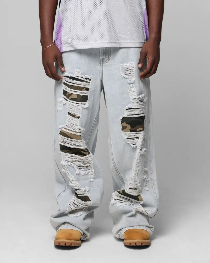 Loiter Collateral Distressed Jeans Denim Camo 1