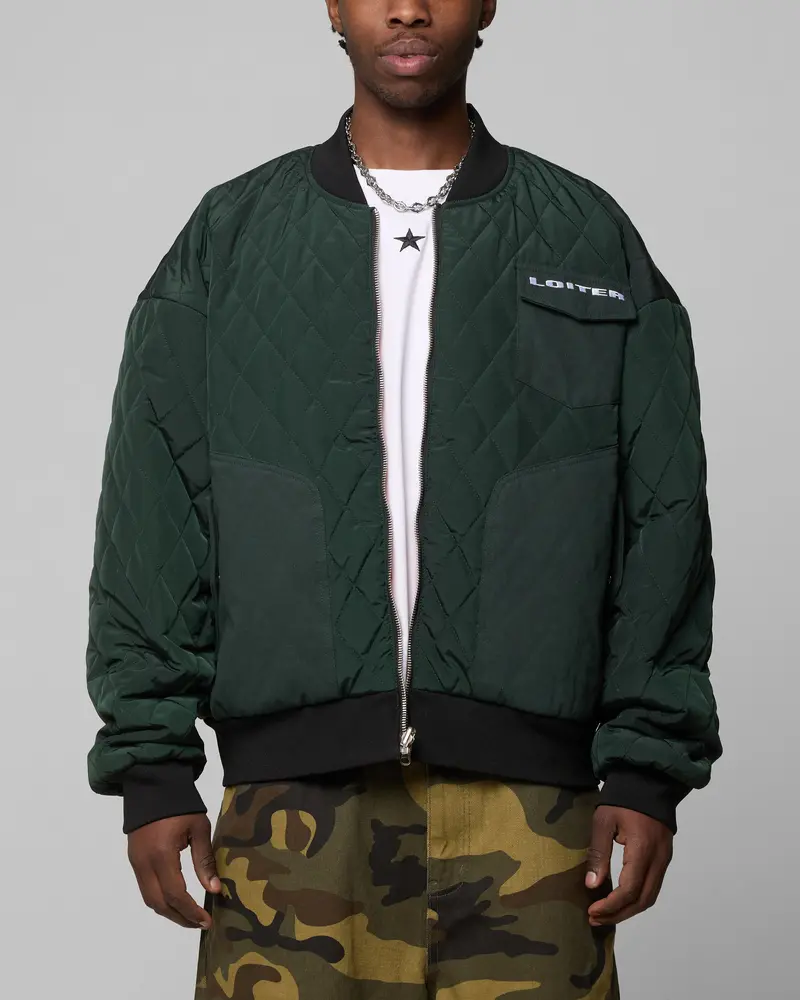 Loiter Cyber Reversible Bomber Jacket Red/Green 1