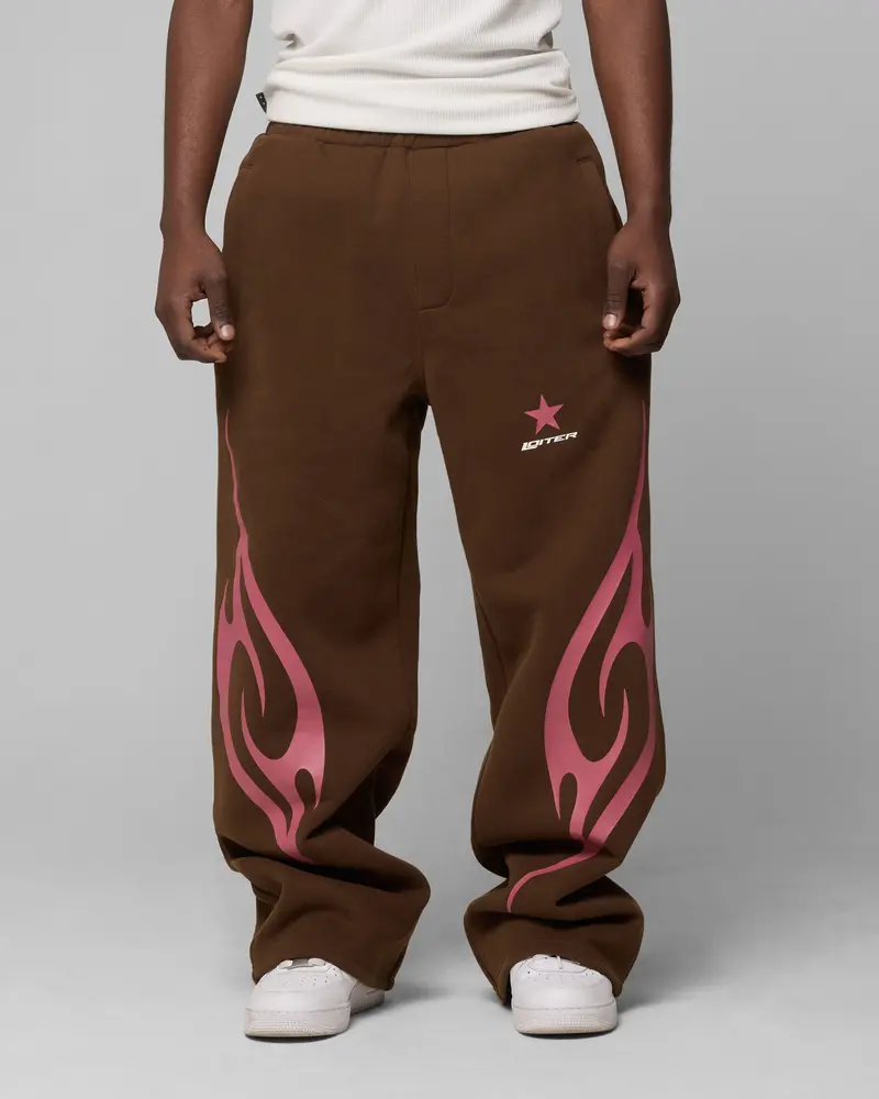 Loiter Cyber Sweat Pants Brown 1