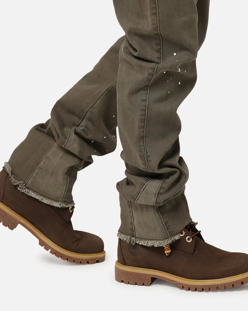 Loiter Demolition Flare Jeans Khaki 4