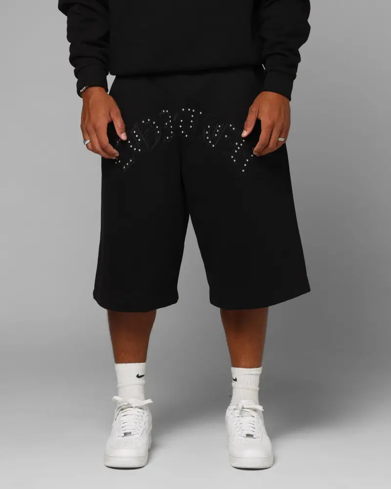 Loiter Destruct Sweat Shorts Black 1