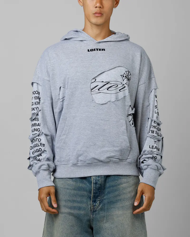 Loiter Destruction Hoodie Grey 1