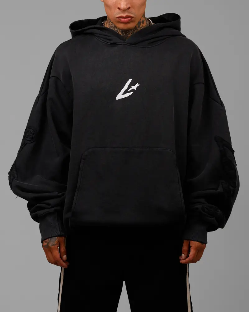 Loiter Dune Hoodie Washed Black 1