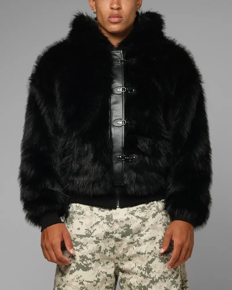 Loiter Eastern Bloc Fur Jacket Black 1