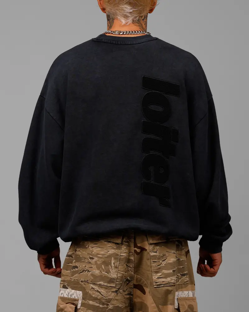 Loiter Freeway Crewneck Washed Black 1