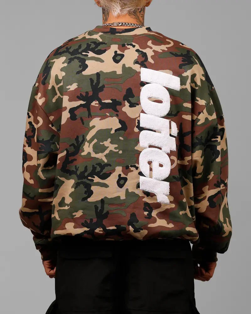Loiter Freeway Crewneck Woodland Camo 1