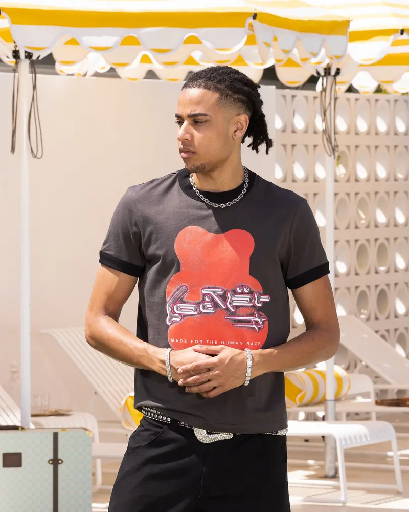Loiter Gummy Ringer T-Shirt Charcoal 1
