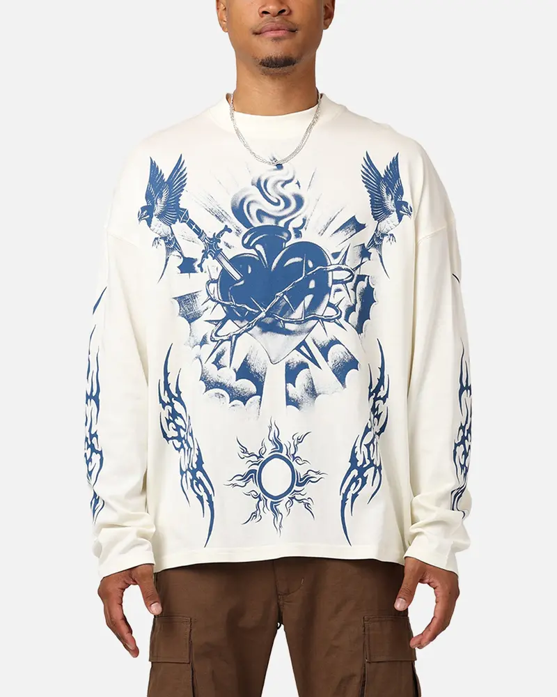 Loiter Hearts Ablaze Long Sleeve T-Shirt Off White 1
