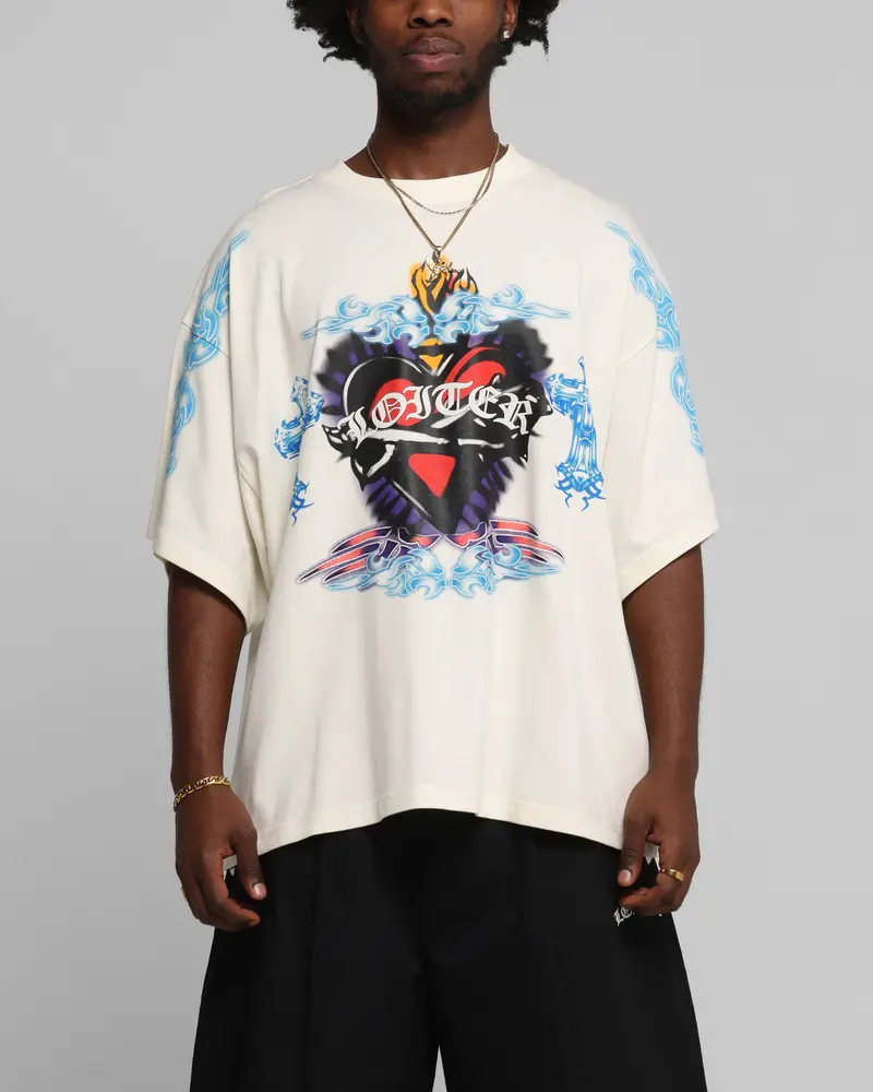 Loiter Hearts T-Shirt Off White 1