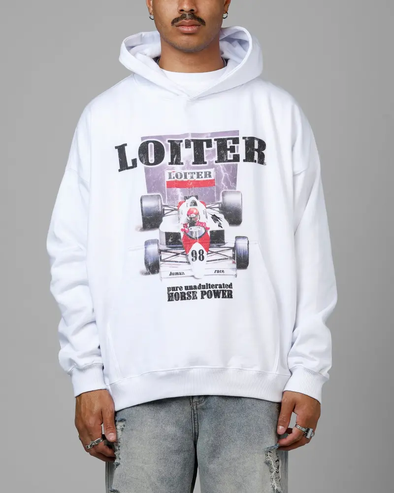 Loiter Horse Power Hoodie White 1