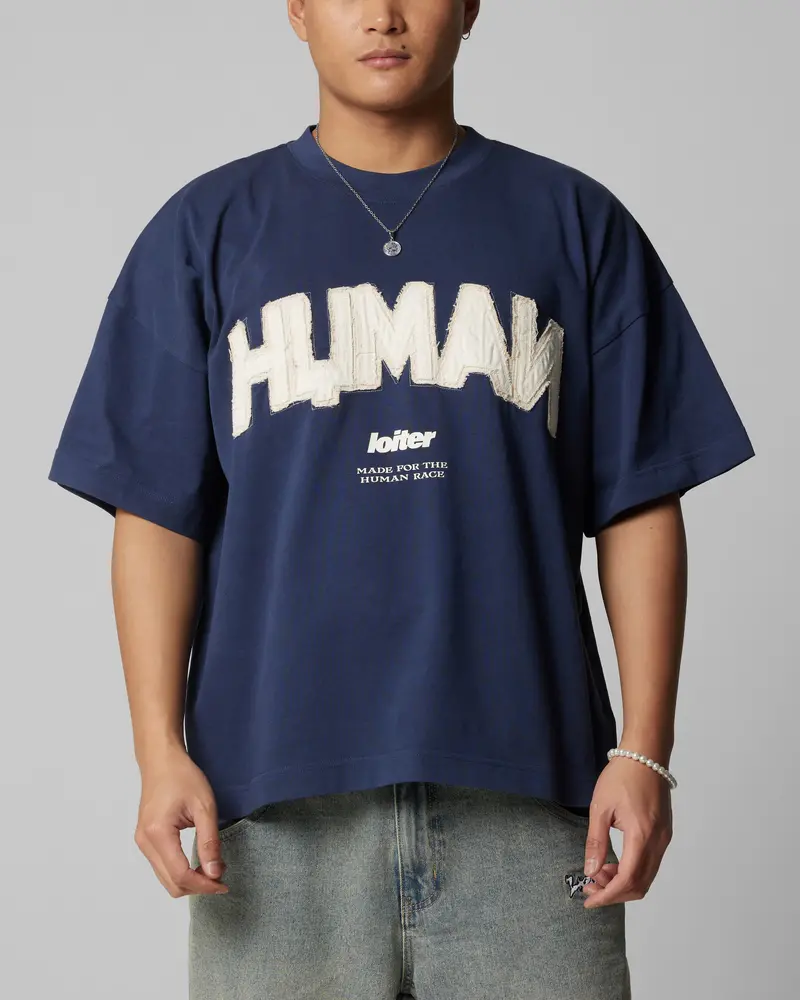 Loiter Human Box T-Shirt Blue 1