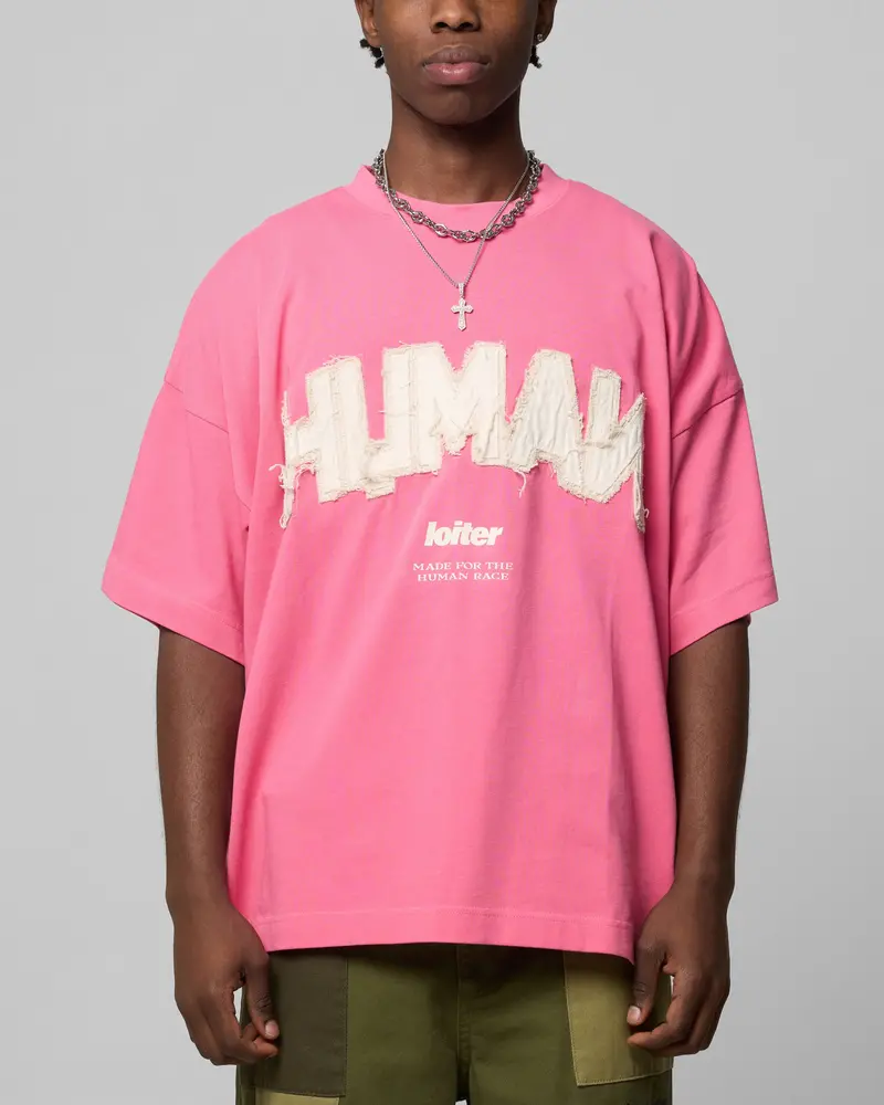 Loiter Human Box T-Shirt Pink 1