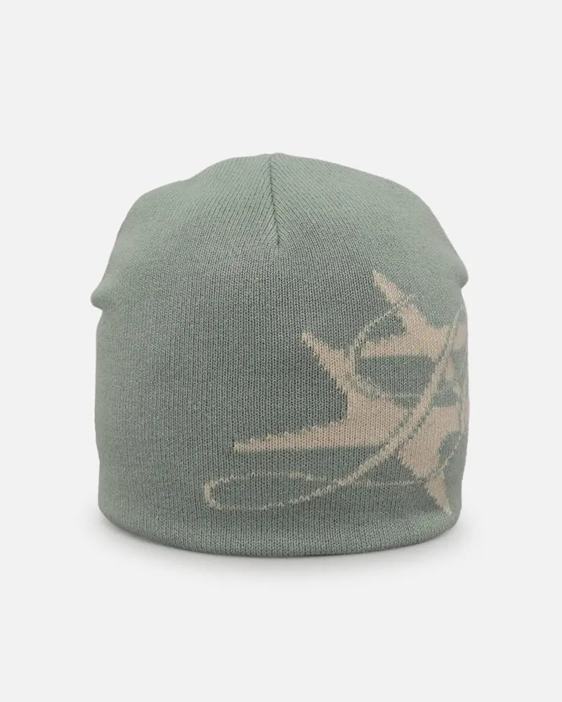 Loiter Hybrid Skull Knit Beanie Sage 1