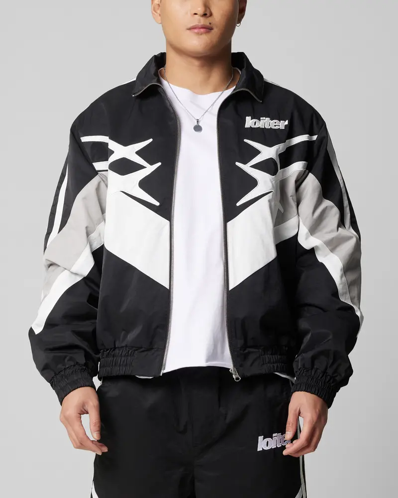Loiter Hybrid Track Jacket Black/Grey 1