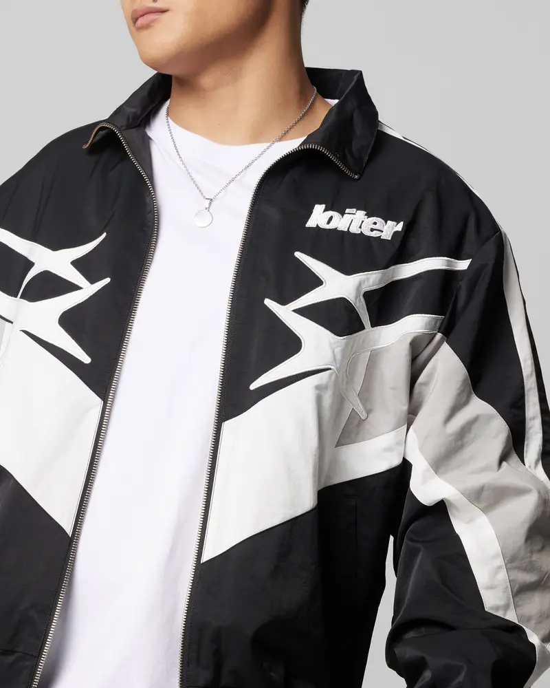 Loiter Hybrid Track Jacket Black/Grey 7