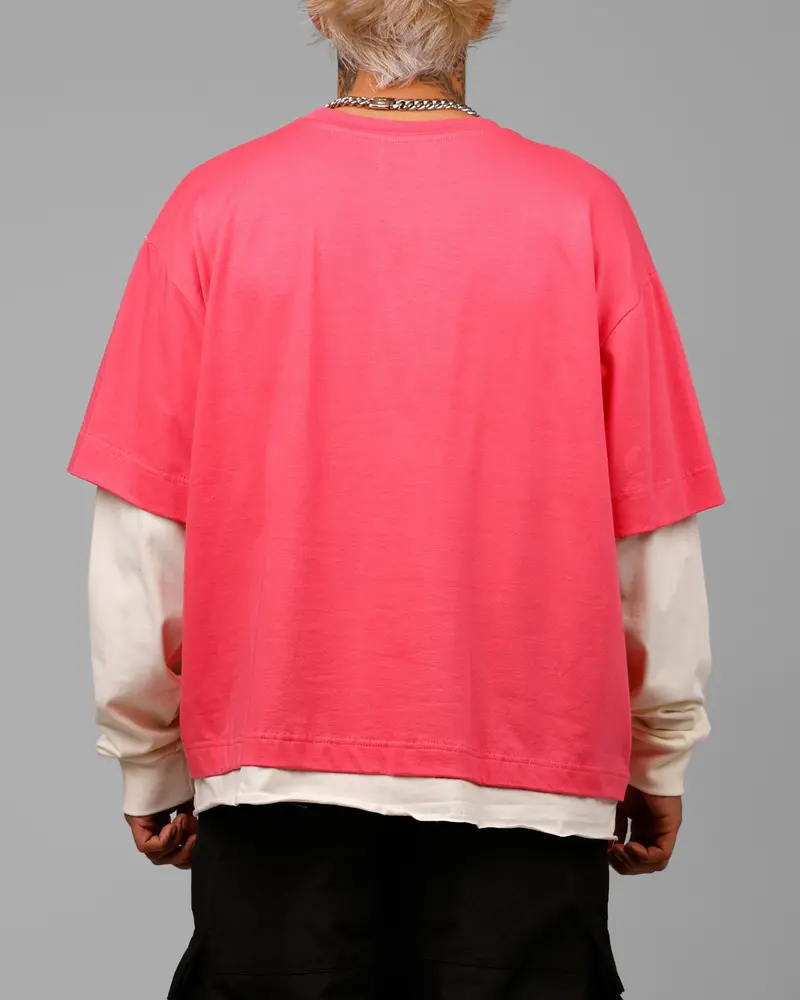 Loiter Impact Long Sleeve T-Shirt Washed Pink/White 2