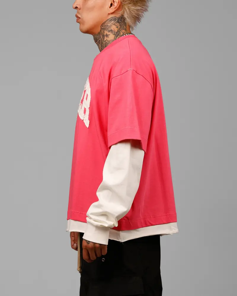 Loiter Impact Long Sleeve T-Shirt Washed Pink/White 5