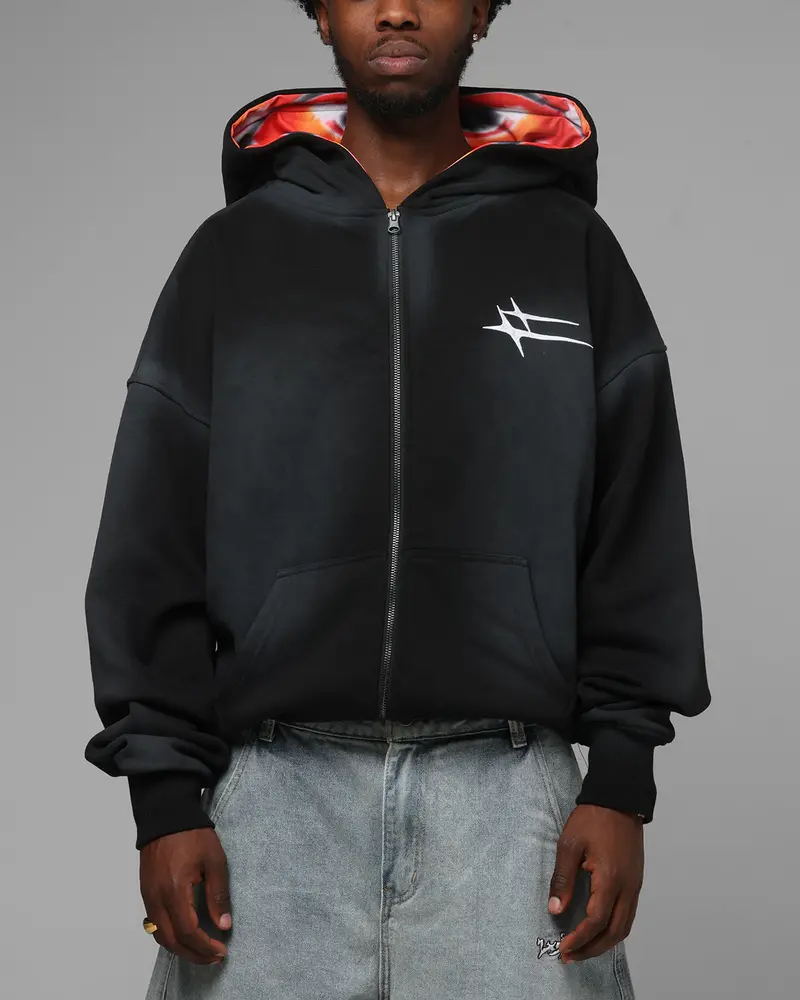 Loiter Inferno Zip Hoodie Black 1