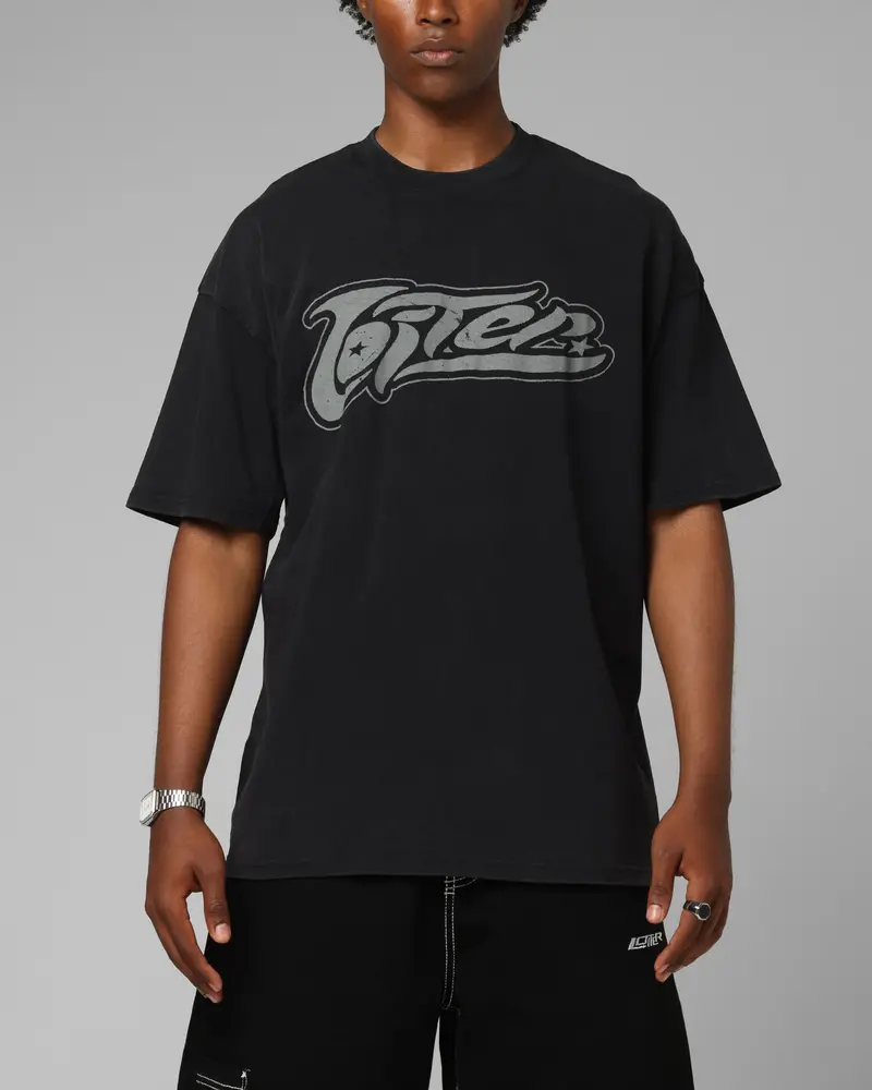Loiter Jet Stream T-Shirt Black Acidwash 1