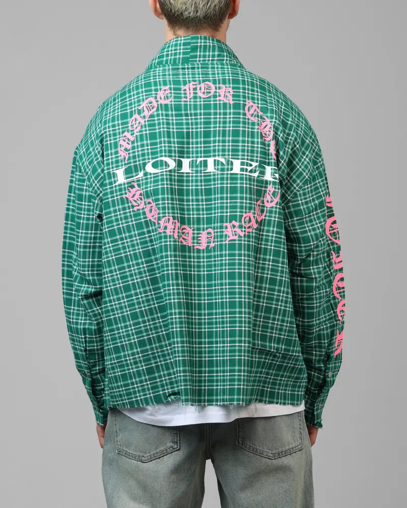 Loiter Kimono Flannel Green 1