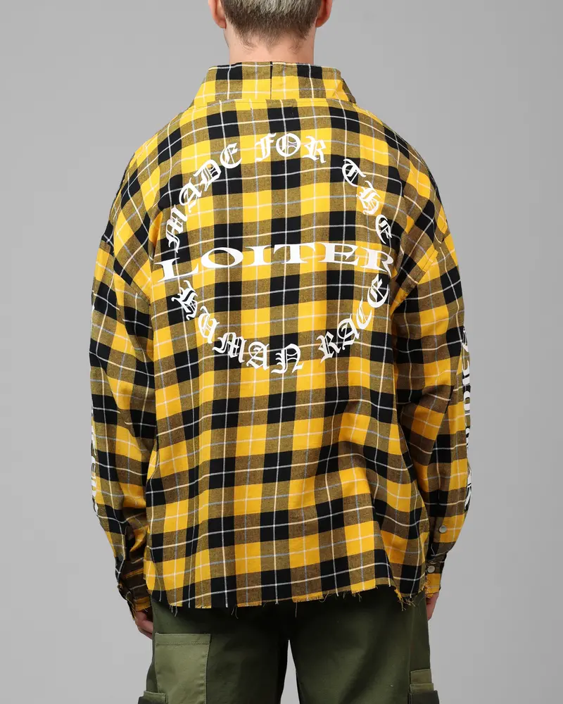 Loiter Kimono Flannel Yellow/Black 1