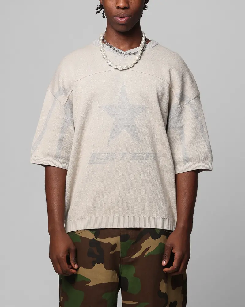 Loiter Knit Quarterback Jersey Grey 1
