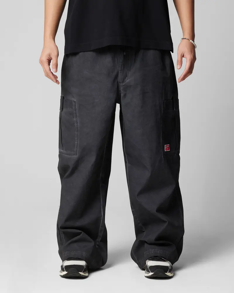 Loiter Kraven Parachute Pants Washed Black 1