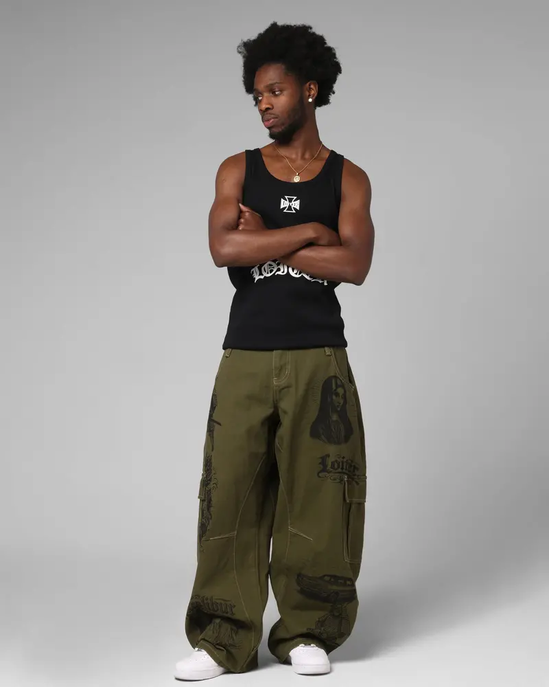 Loiter Layered Holy Fire Cargo Pants Khaki 2