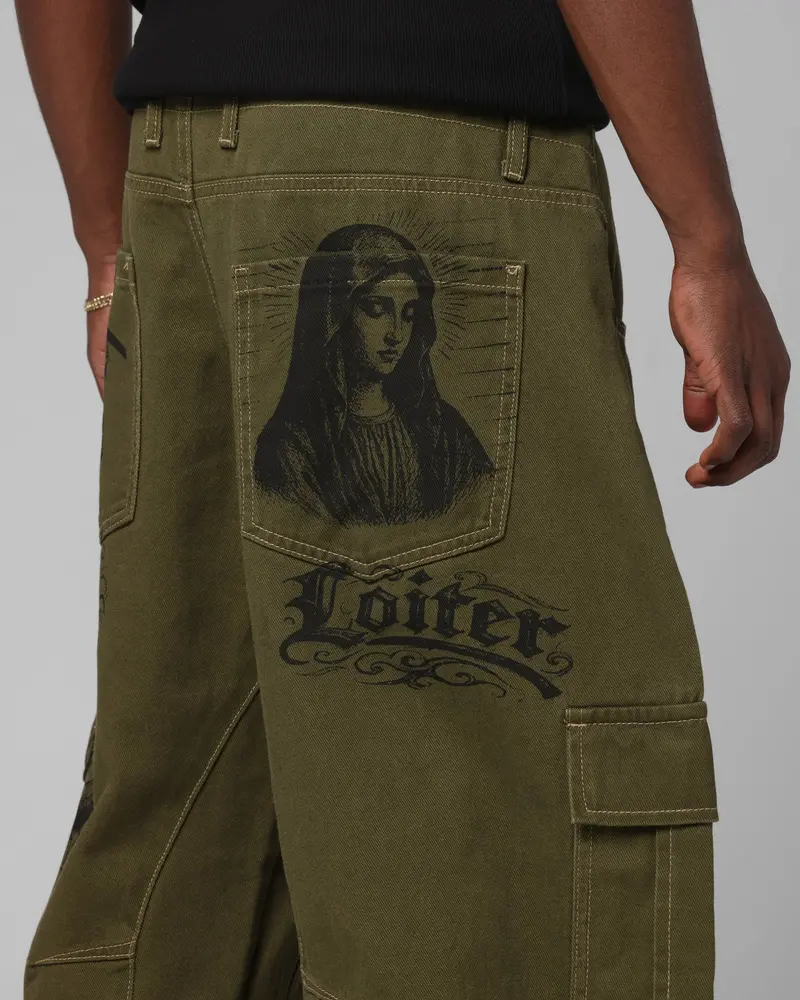 Loiter Layered Holy Fire Cargo Pants Khaki 4