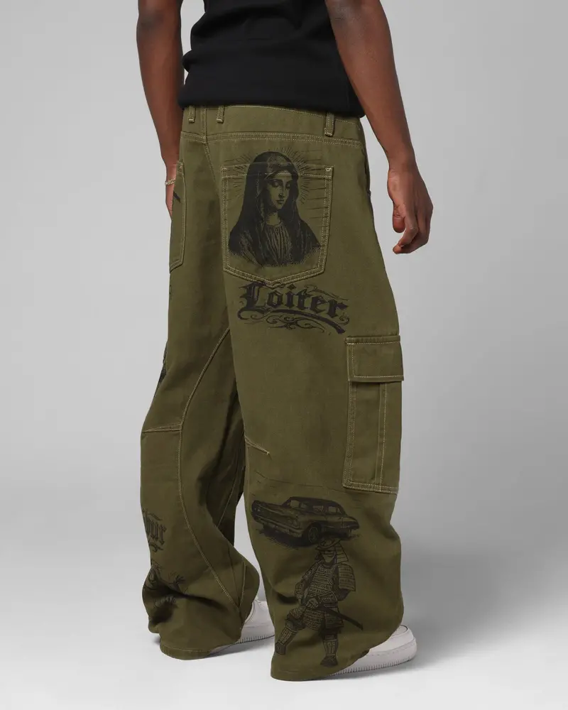 Loiter Layered Holy Fire Cargo Pants Khaki 5