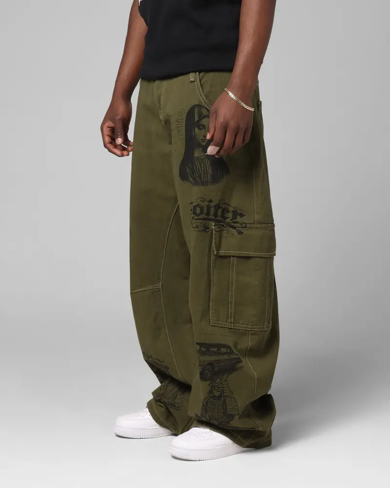 Loiter Layered Holy Fire Cargo Pants Khaki 6