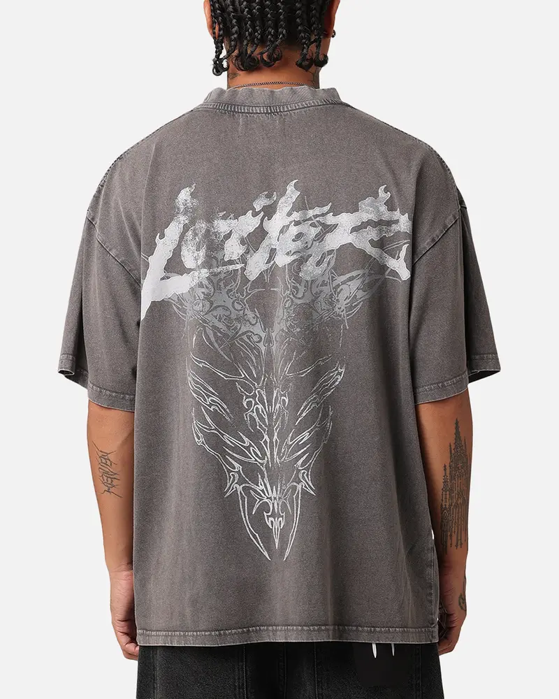 Loiter Lotus Oversized T-Shirt Charcoal Grey 1