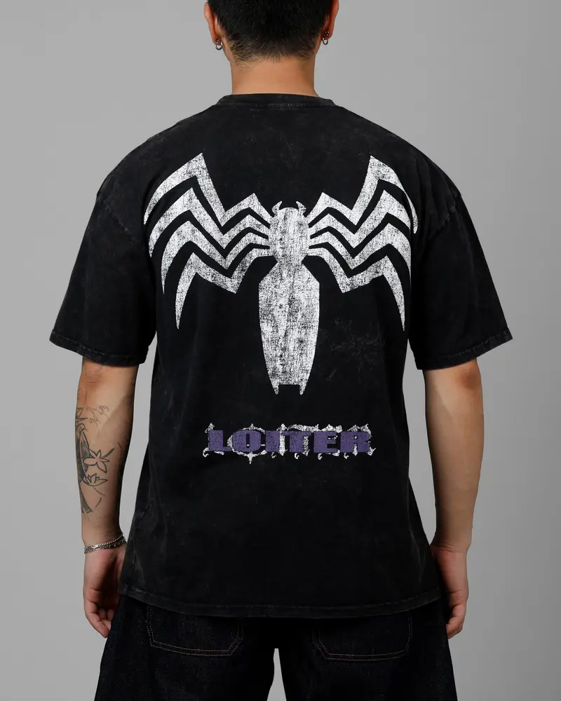 Loiter Marvel Venom Vintage T-Shirt Black Acidwash 2