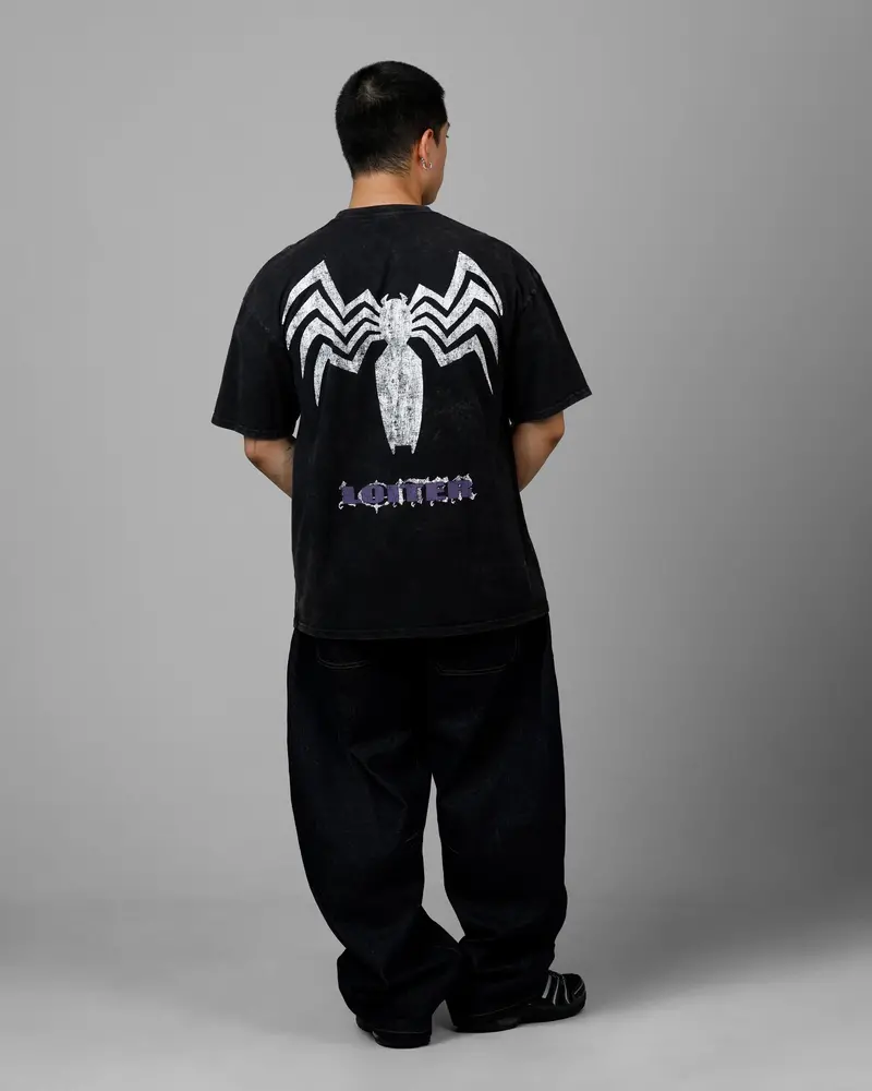 Loiter Marvel Venom Vintage T-Shirt Black Acidwash 4