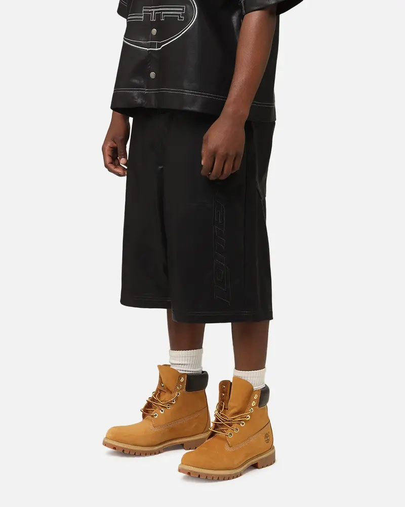 Loiter Motor Pu Leather Shorts Black 1