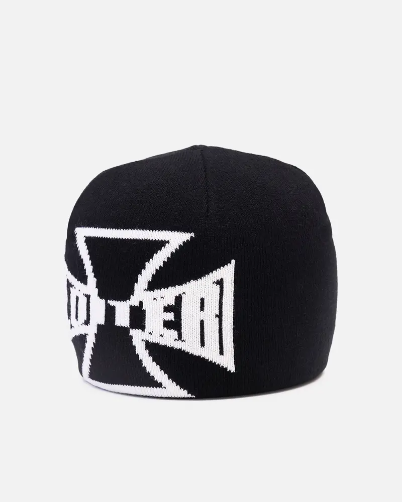 Loiter Motor Skull Knit Beanie Black 1