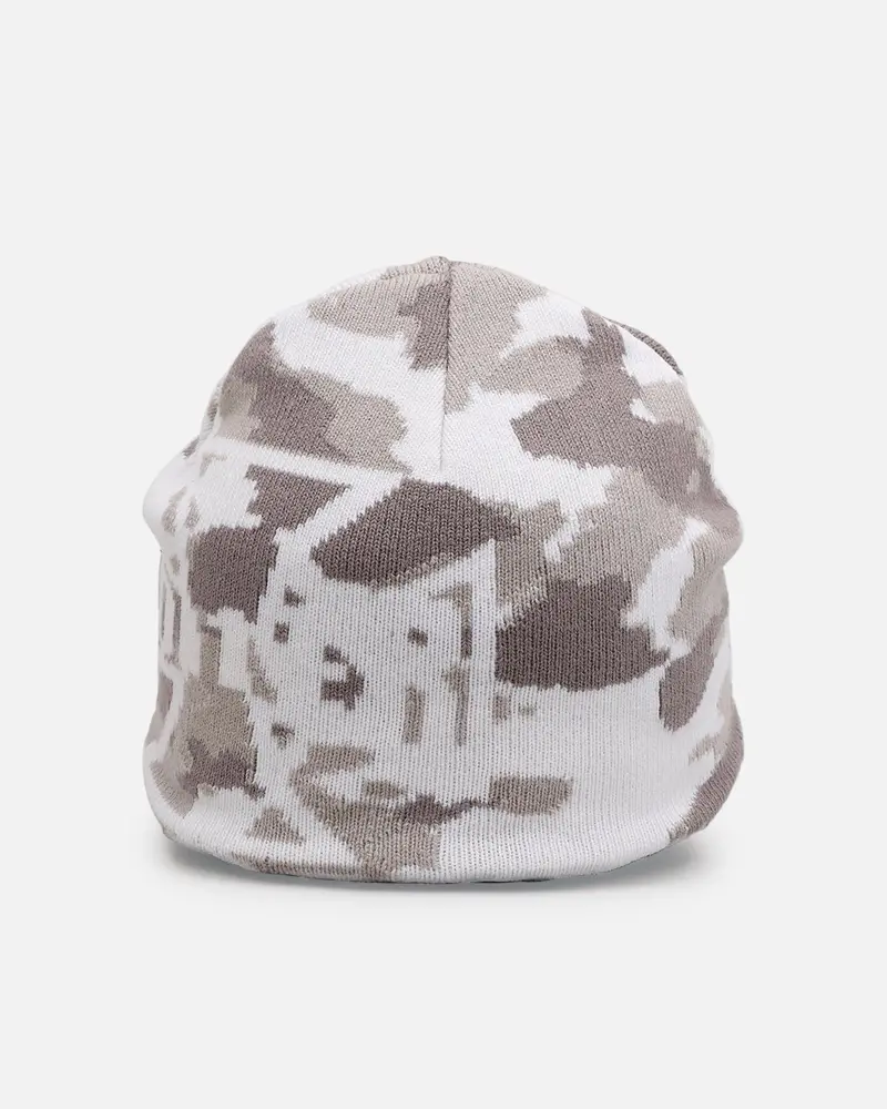 Loiter Motor Skull Knit Beanie Snow Camo 1