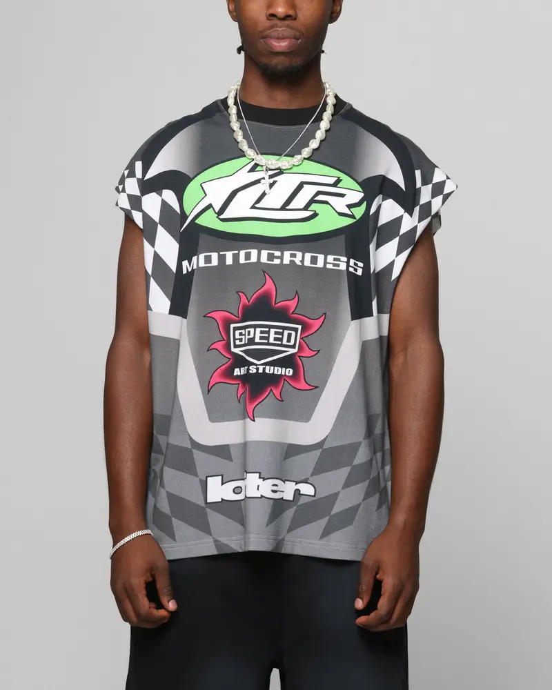 Loiter Motorsport Muscle T-Shirt Grey/Multi-Coloured 1